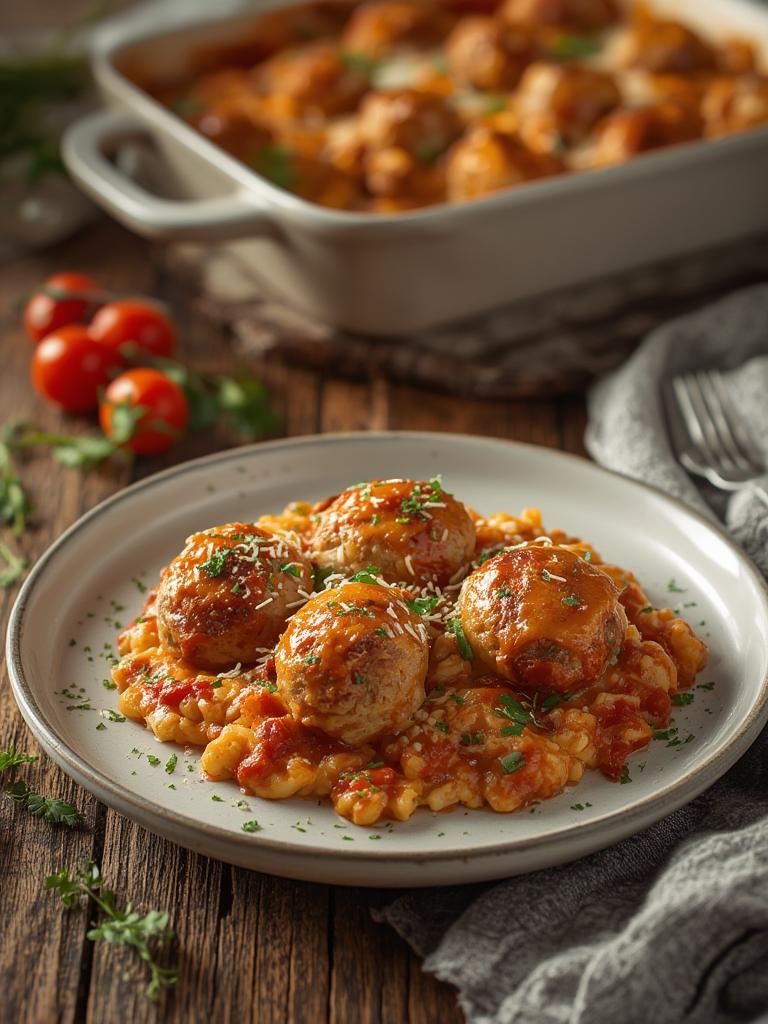 Dump and Bake Meatball Casserole