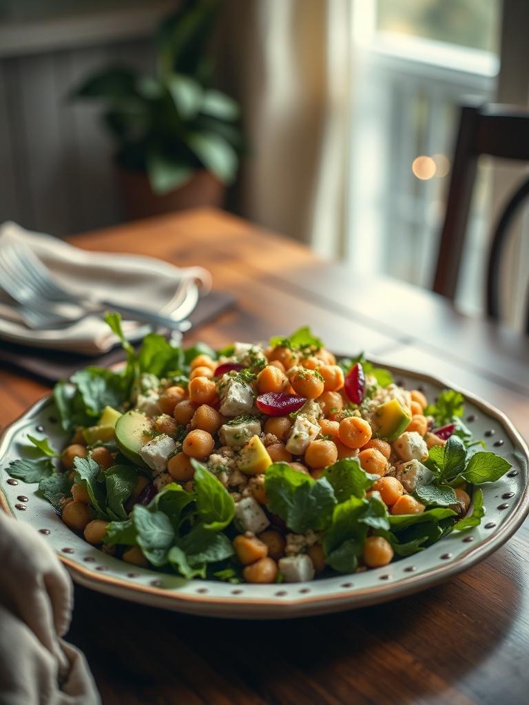 Chickpea Feta Avocado Salad