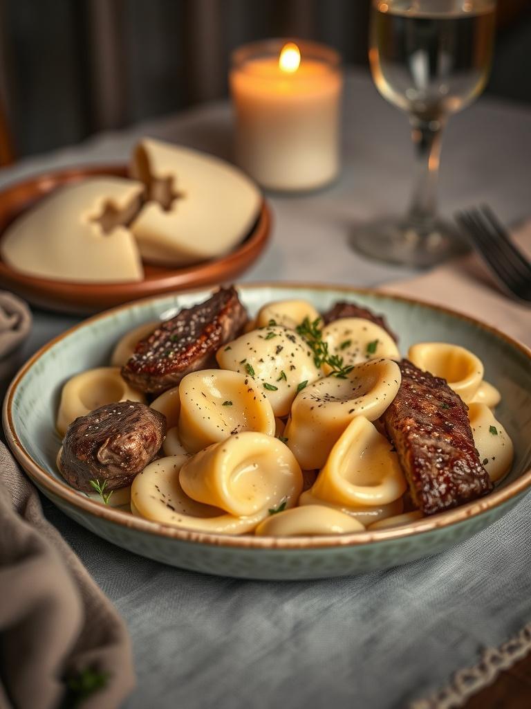 Cracked Garlic Steak Tortellini in Creamhouse Sauce Bliss