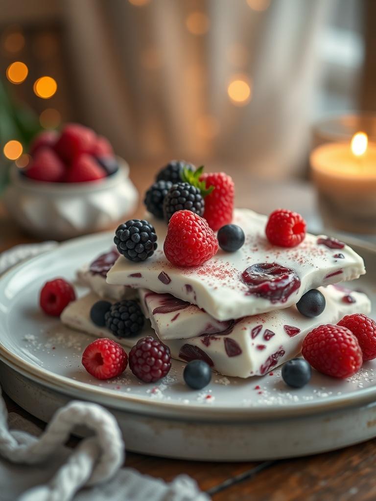 Frozen Yogurt Bark with Berries