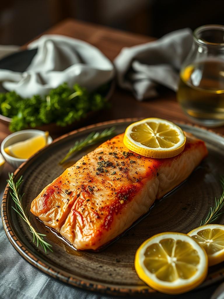 Garlic Butter Salmon with Lemon