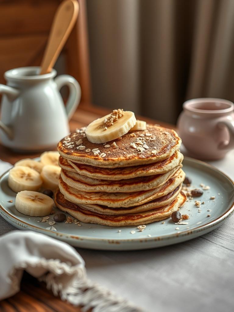 Healthy Banana Oat Pancakes