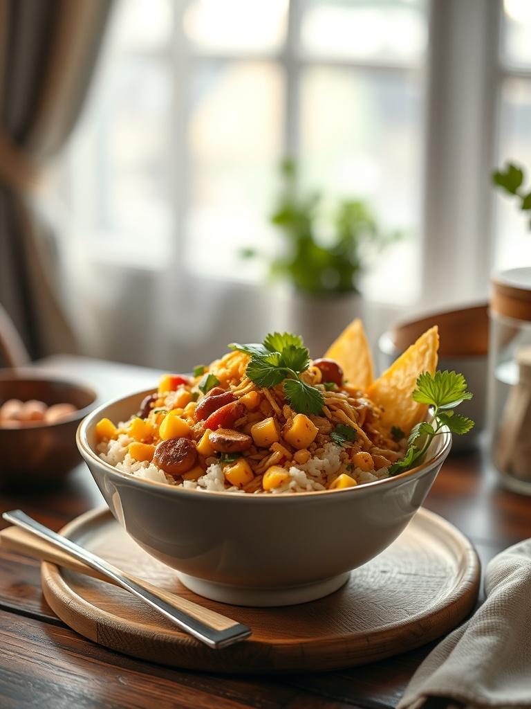 Healthy Street Corn Chicken Rice Bowl